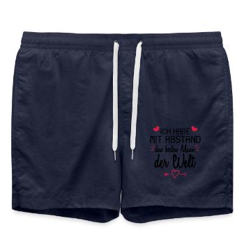 Ich habe mit Abstand den besten Mann der Welt - Badeshorts - French Navy - Vorne - AI Model Male 185 light (185cm)