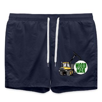 Woodman Spediteur, T-Shirts, Hoodies, Geschenke - Badeshorts - French Navy - Vorne - AI Model Male 185 light (185cm)
