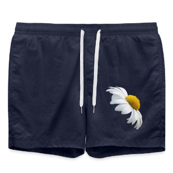 Margeriten Margerite weiße Blume Gänseblume - Badeshorts - French Navy - Vorne - AI Model Male 185 light (185cm)