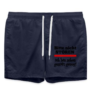 Bitte nicht stören! - Badeshorts - French Navy - Vorne - AI Model Male 185 light (185cm)