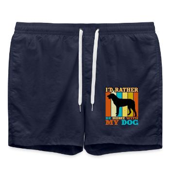Cao De Castro Laboreiro Hund Silhouette Retro Sonne - Badeshorts - French Navy - Vorne - AI Model Male 185 light (185cm)