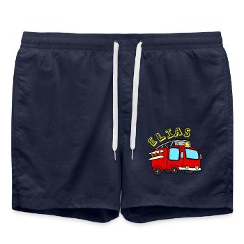 Feuerwehrauto - Badeshorts - French Navy - Vorne - AI Model Male 185 light (185cm)