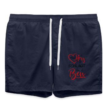Mein Herz schlägt für Ben - Badeshorts - French Navy - Vorne - AI Model Male 185 light (185cm)