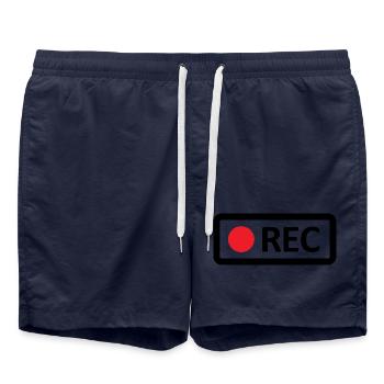 Kamera REC Aufnahmetaste. Aufnehmen, live, rec - Badeshorts - French Navy - Vorne - AI Model Male 185 light (185cm)