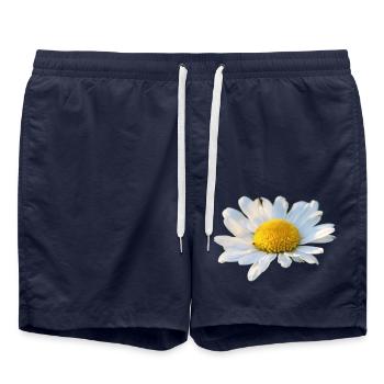 Margeriten Margerite weiße Blume Gänseblume - Badeshorts - French Navy - Vorne - AI Model Male 185 light (185cm)