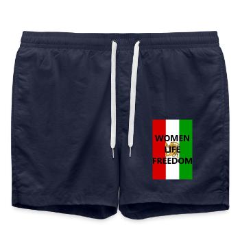 Iran Revolution | Women. Life. Freedom | Iran flag - Badeshorts - French Navy - Vorne - AI Model Male 185 light (185cm)