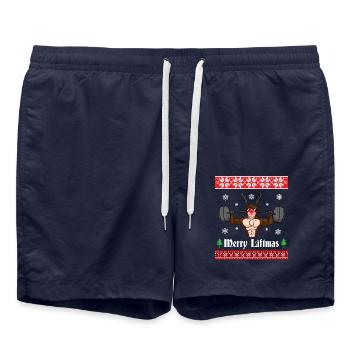 Merry Liftmas Rendeer - Badeshorts - French Navy - Vorne - AI Model Male 185 light (185cm)