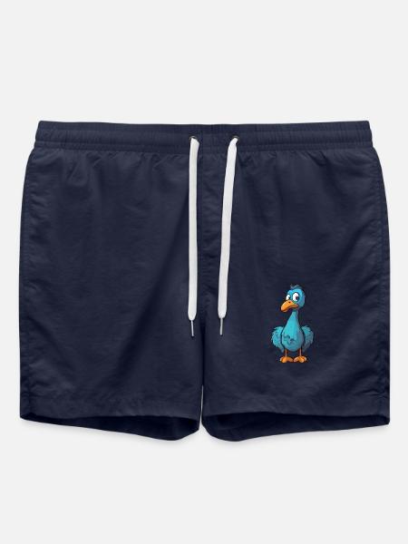 Dodo-Vogel-Karikatur-Kawaii-Aquarell-Illustration - Badeshorts - French Navy