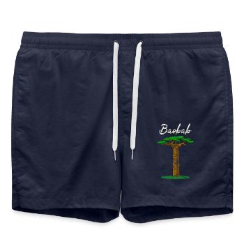 Afrikanischer Affenbrotbaum Baobab - Badeshorts - French Navy - Vorne - AI Model Male 185 light (185cm)