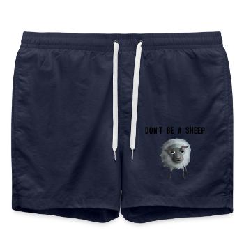 Don't be a Sheep - Schaf Spruch Individualist - Badeshorts - French Navy - Vorne - AI Model Male 185 light (185cm)