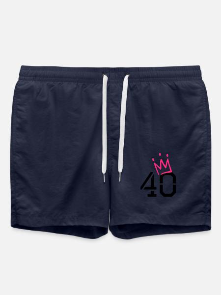 40 crown - 40th birthday - Swim Trunks - french navy