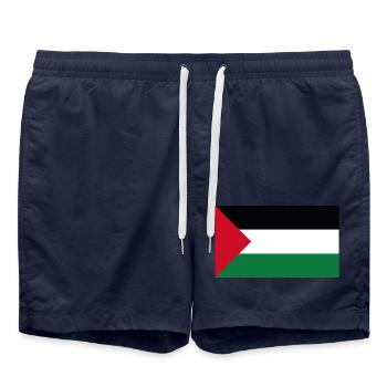 Palästina Fahne - Badeshorts - French Navy - Vorne - AI Model Male 185 light (185cm)