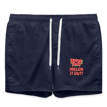 Melon It Out! - Swim Trunks - french navy - Front - AI Model Male 185 light (185cm)
