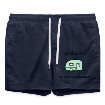 ICH KANN NICHT. - Urlaub. ES LEBE DER URLAUB. URLAUB - Badeshorts - French Navy - Vorne - AI Model Male 185 light (185cm)