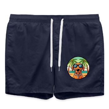 Ungarische Vizsla Hunderasse Cartoon Sonnenbrille Strand - Badeshorts - French Navy - Vorne - AI Model Male 185 light (185cm)