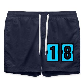 18. 18. GEBURTSTAG. GEBURTSTAG 18 JAHRE. 18 - Badeshorts - French Navy - Vorne - AI Model Male 185 light (185cm)