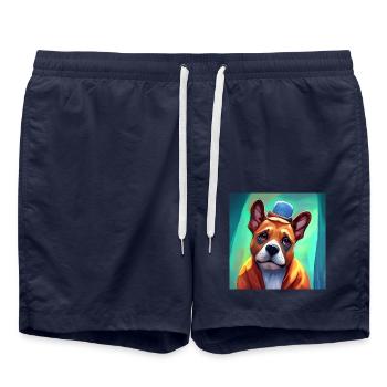 Liebe mich zärtlich - Badeshorts - French Navy - Vorne - AI Model Male 185 light (185cm)