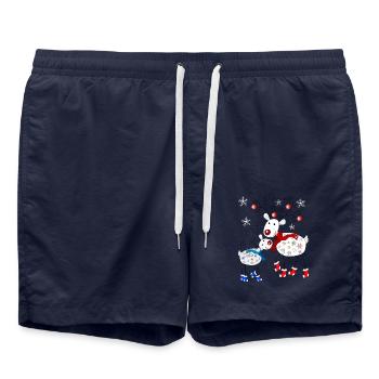 Rentier mit Socken - Badeshorts - French Navy - Vorne - AI Model Male 185 light (185cm)