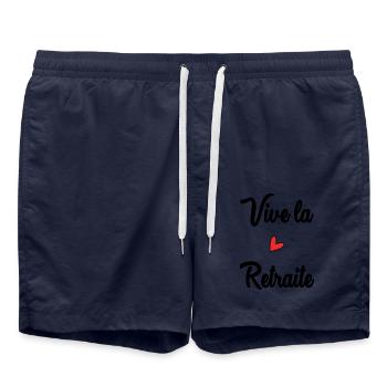RUHESTAND. FROHEN RUHESTAND. GLÜCKLICHER RUHESTAND - Badeshorts - French Navy - Vorne - AI Model Male 185 light (185cm)
