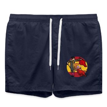 Es lebe der Stierkampf - Badeshorts - French Navy - Vorne - AI Model Male 185 light (185cm)