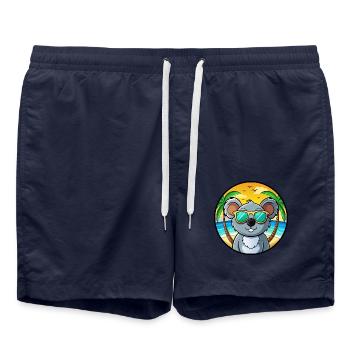 Koala Lustige Cartoon Sommer Strand Sonnenbrille Cool - Badeshorts - French Navy - Vorne - AI Model Male 185 light (185cm)