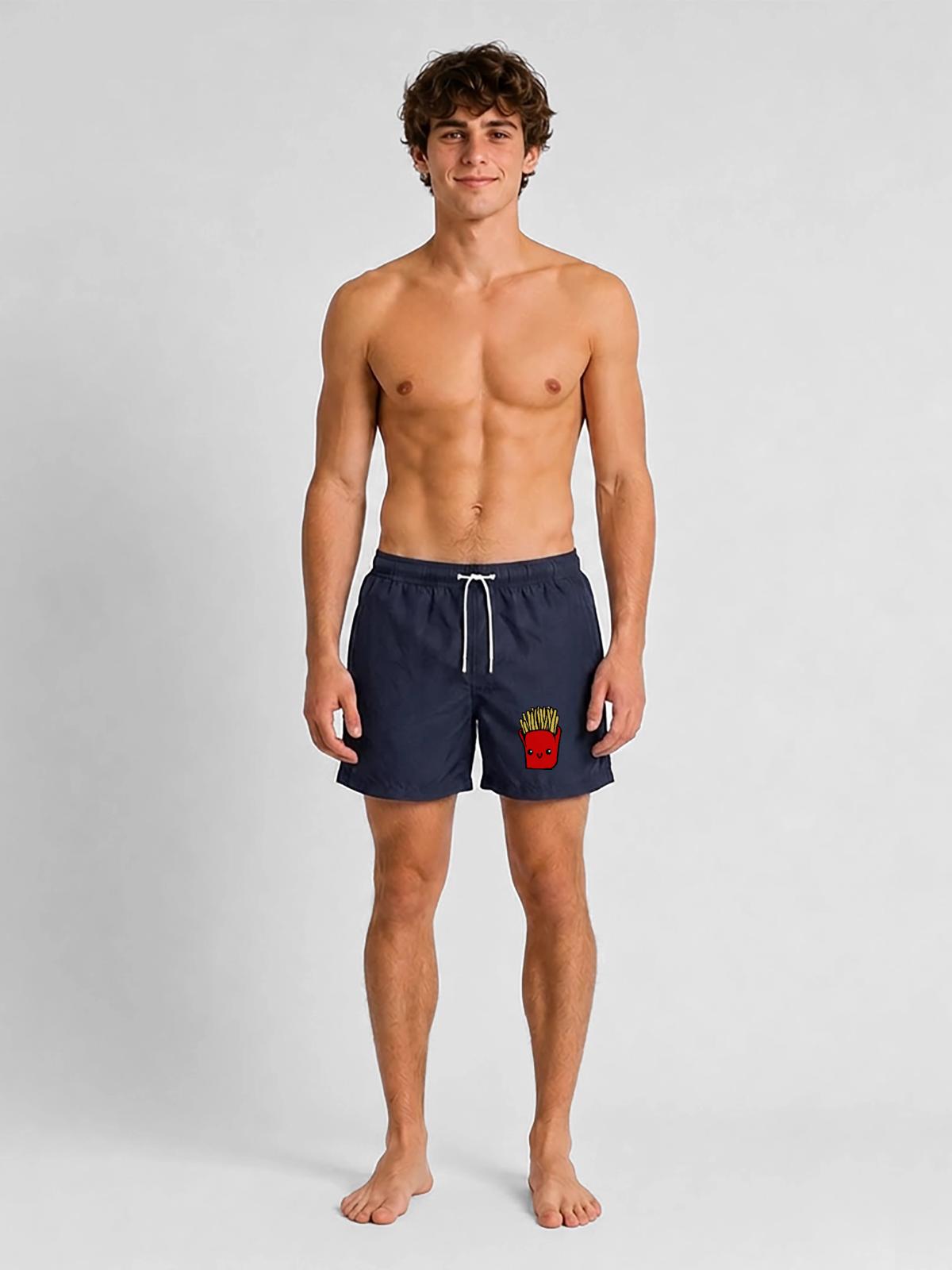 Pommes - Badeshorts - French Navy - Vorne - AI Model Male 185 light (185cm)