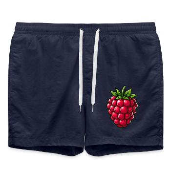 Raspberry, fruit - Swim Trunks - french navy - Front - AI Model Male 185 light (185cm)