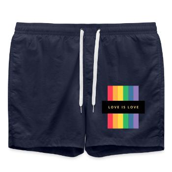 Liebe in allen Farben! LGBTQ+ - Badeshorts - French Navy - Vorne - AI Model Male 185 light (185cm)