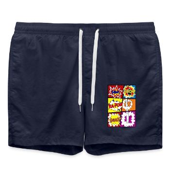 Comicstrip Comic-Strip Comic - Badeshorts - French Navy - Vorne - AI Model Male 185 light (185cm)