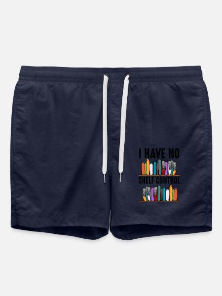 No Shelf Control Spruch Bücher Leser Geschenk - Badeshorts - French Navy