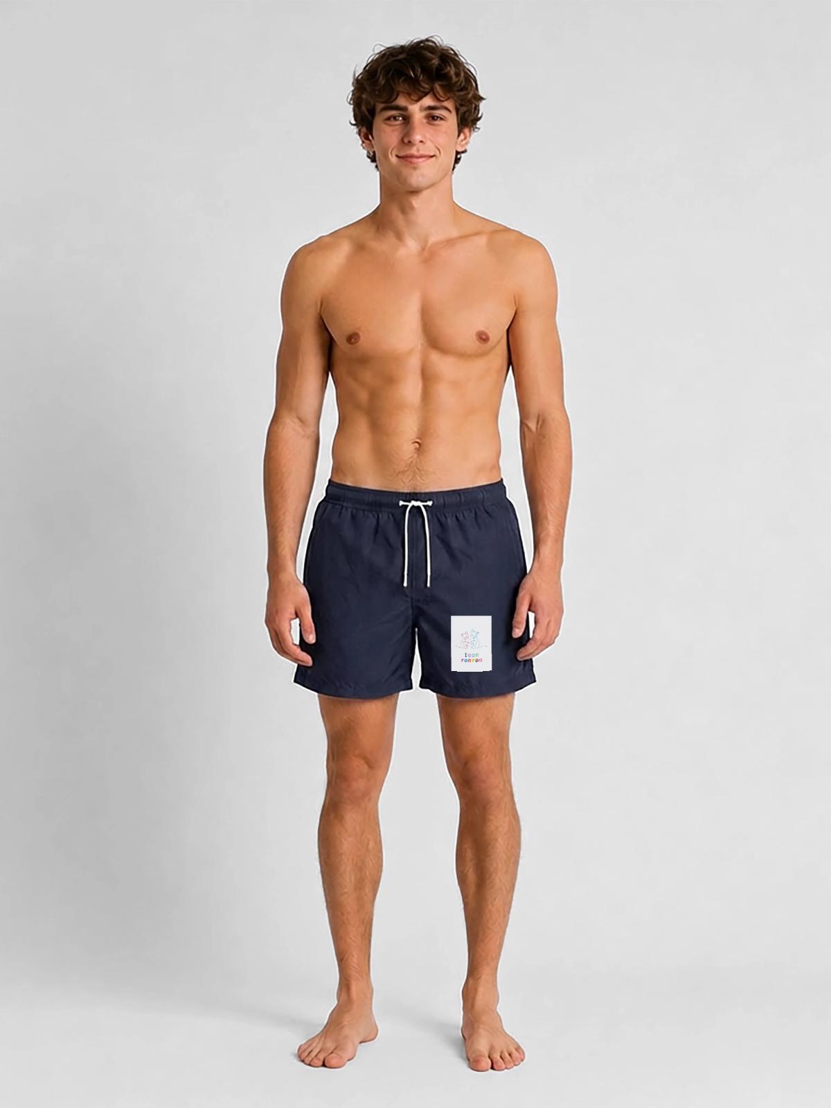 Team-Schnurren - Badeshorts - French Navy - Vorne - AI Model Male 185 light (185cm)