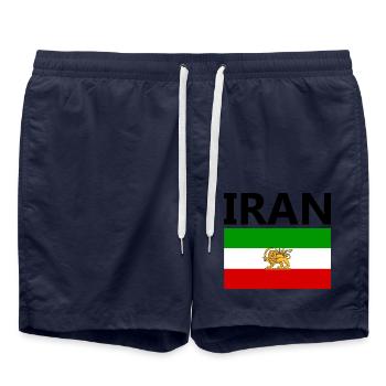 Iran Revolution | Women. Life. Freedom | Iran flag - Badeshorts - French Navy - Vorne - AI Model Male 185 light (185cm)