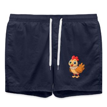 Poulet Mignon Mascotte Personnage De Dessin Animé Kawaii - Short de bain - bleu marine - Devant - AI Model Male 185 light (185cm)