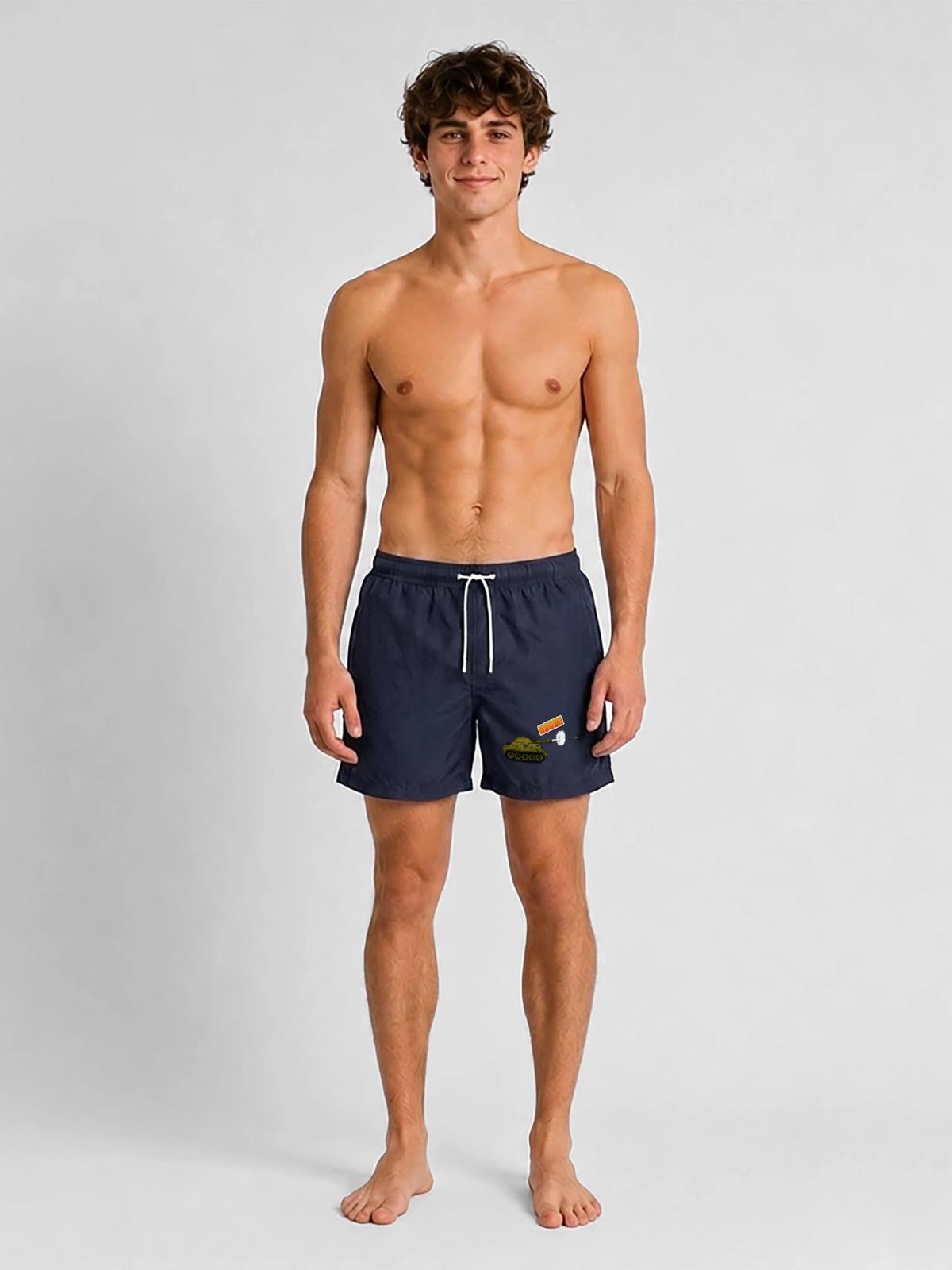 Panzer - Boom - Badeshorts - French Navy - Vorne - AI Model Male 185 light (185cm)