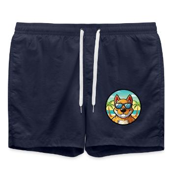 Cordoue Chien De Combat Race Dessin Animé Lunettes De Soleil Plage - Short de bain - bleu marine - Devant - AI Model Male 185 light (185cm)