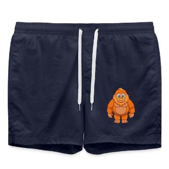 Big Foot Niedliche Maskottchen Zeichentrickfigur Kawaii - Badeshorts - French Navy - Vorne - AI Model Male 185 light (185cm)