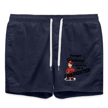 Forget Princess - I want to be a Firefighter - Badeshorts - French Navy - Vorne - AI Model Male 185 light (185cm)