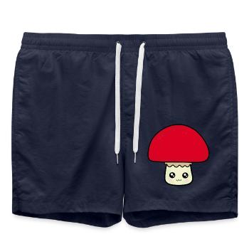 Kawaii Mushroom Kawaii Chibi Kawaii food - Swim Trunks - french navy - Front - AI Model Male 185 light (185cm)