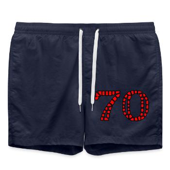 70. 70 ANS. 70e ANNIVERSAIRE. ANNIVERSAIRE 70 ANS. - Short de bain - bleu marine - Devant - AI Model Male 185 light (185cm)