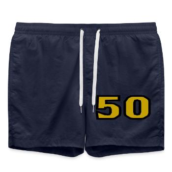 50. 50 JAHRE. 50-JÄHRIGES JUBILÄUM. 50-JÄHRIGES JUBILÄUM. - Badeshorts - French Navy - Vorne - AI Model Male 185 light (185cm)
