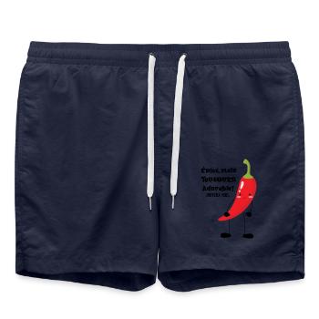 Würzig, aber trotzdem liebenswert - Badeshorts - French Navy - Vorne - AI Model Male 185 light (185cm)