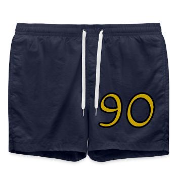 90. 90 JAHRE. 90-JÄHRIGES JUBILÄUM. 90-JÄHRIGES JUBILÄUM. - Badeshorts - French Navy - Vorne - AI Model Male 185 light (185cm)