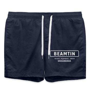 Beamtin! Unkündbare Perfektion - Badeshorts - French Navy - Vorne - AI Model Male 185 light (185cm)
