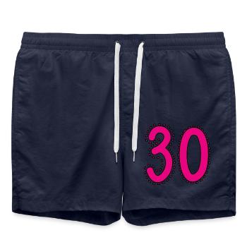 30. 30 YEARS. 30th ANNIVERSARY. 30 YEARS ANNIVERSARY. - Swim Trunks - french navy - Front - AI Model Male 185 light (185cm)