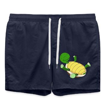 Schildkröte auf dem Rücken - Badeshorts - French Navy - Vorne - AI Model Male 185 light (185cm)