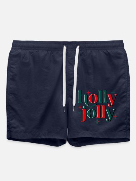 Holly Jolly Xmas - Badeshorts - French Navy