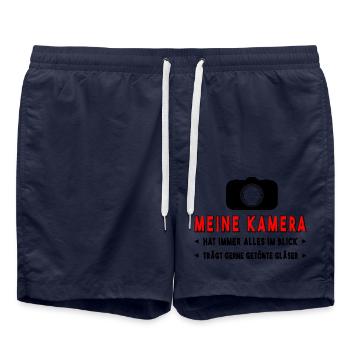 Kamera Fotograf - Badeshorts - French Navy - Vorne - AI Model Male 185 light (185cm)