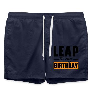 Happy Birthday Schaltjahr 29. Februar Schalttag - Badeshorts - French Navy - Vorne - AI Model Male 185 light (185cm)
