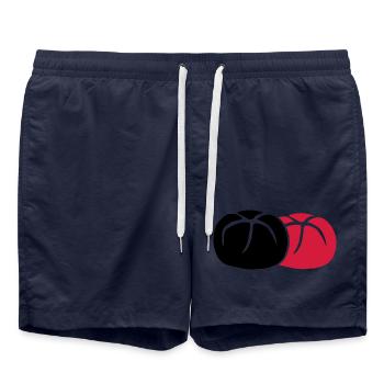 2 Broetchen 3farbig - Badeshorts - French Navy - Vorne - AI Model Male 185 light (185cm)