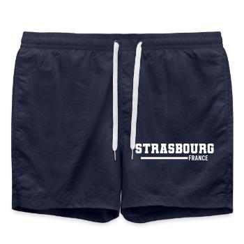 Strasbourg | France - Short de bain - bleu marine - Devant - AI Model Male 185 light (185cm)